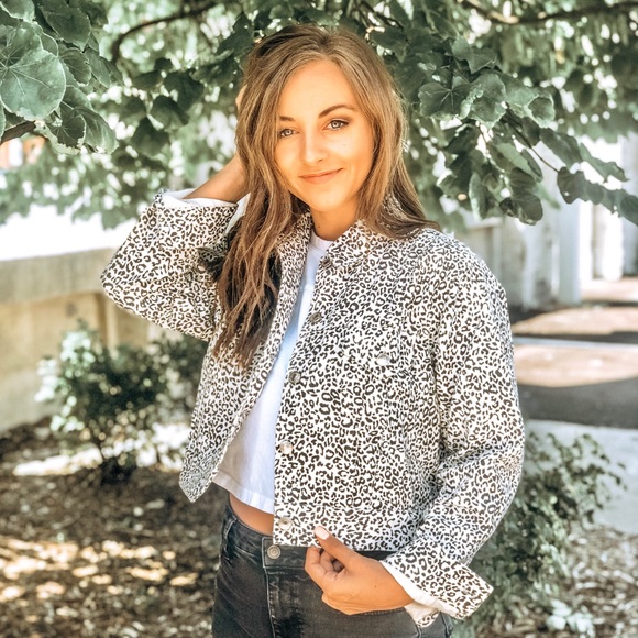 denim jacket with animal print